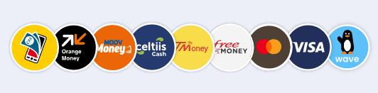 MTN, Moov, Wave, Orange, Visa, Mastercard